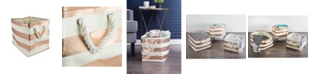 Design Imports Paper Basket Stripe Rectangle Large